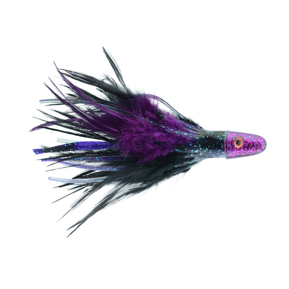 Artificiale Afw Fishing No Alibi Pro Series Trolling Feather Rigged Ready Blk/Pur