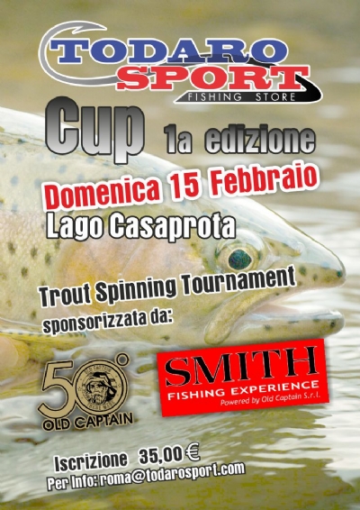 Regolamento Todaro Sport CUP 1 edizione Trout Spinning Tournament sponzorizzata OLD CAPTAIN - SMITH