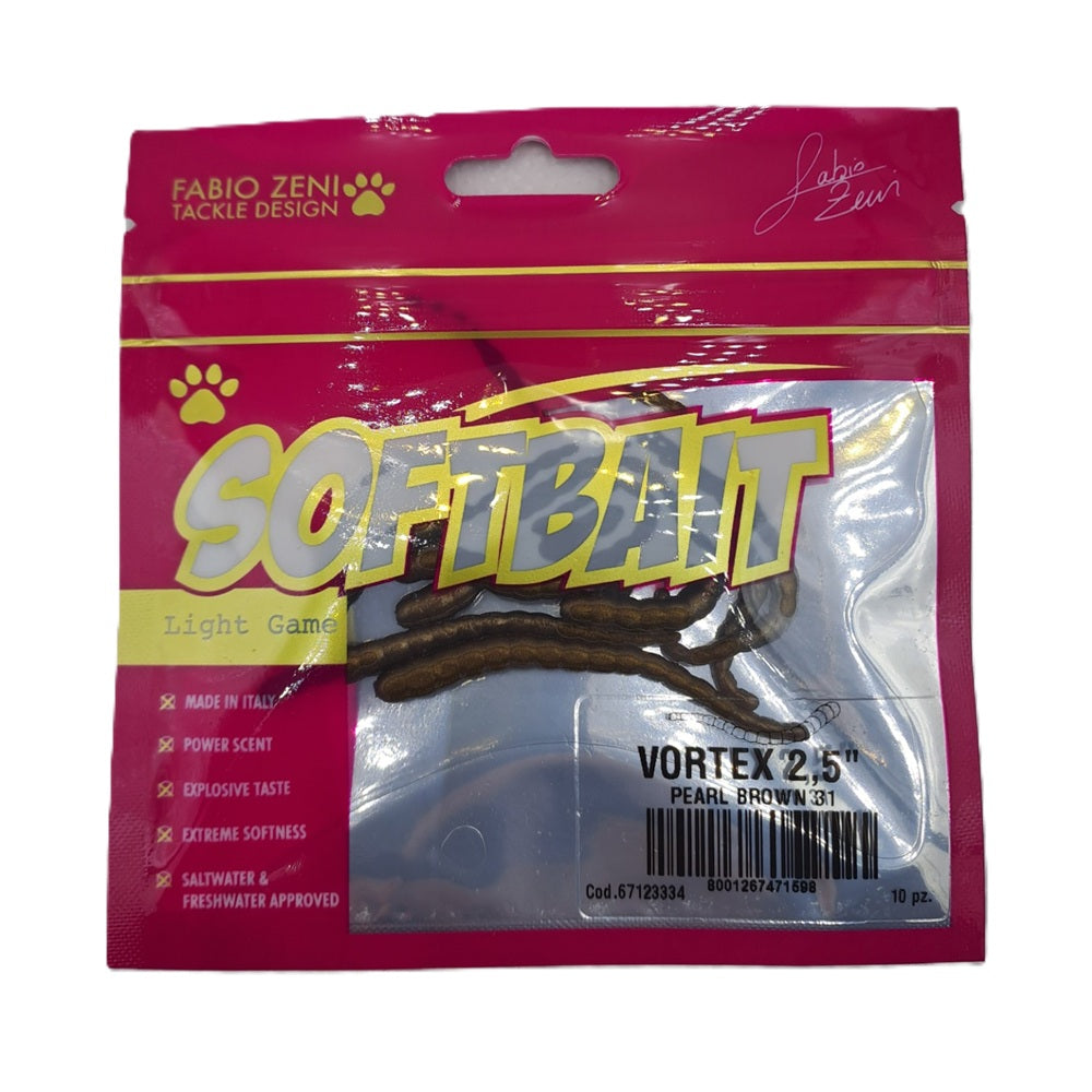 Artificiale Fabio Zeni Tackle Design Soft Bait Vortex  2,5" #Pearl Brown