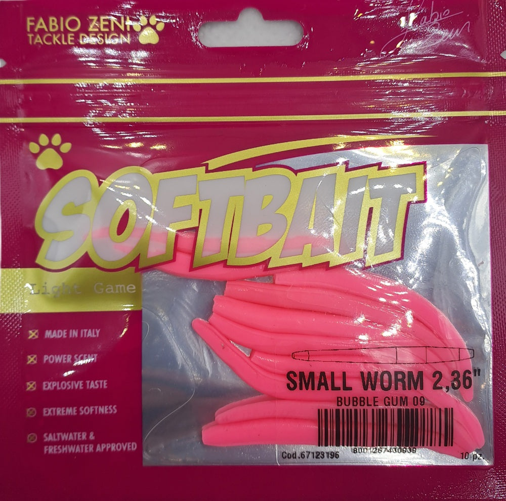 Artificiale Fabio Zeni Tackle Design Soft Bait Small Worm 2.36" #Bubble Gum