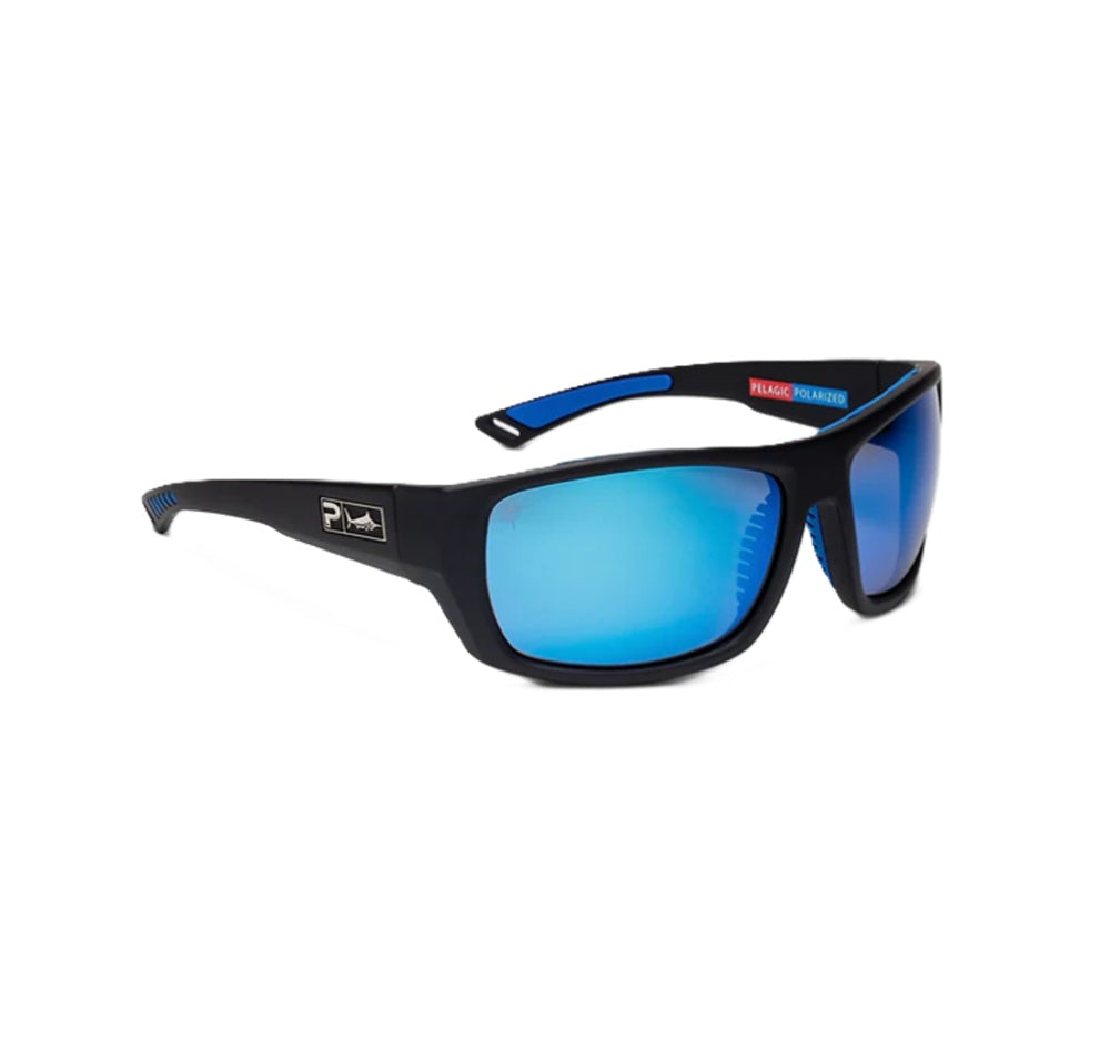 Occhiali Pelagic Pursuit Matte Black/Blue Poly
