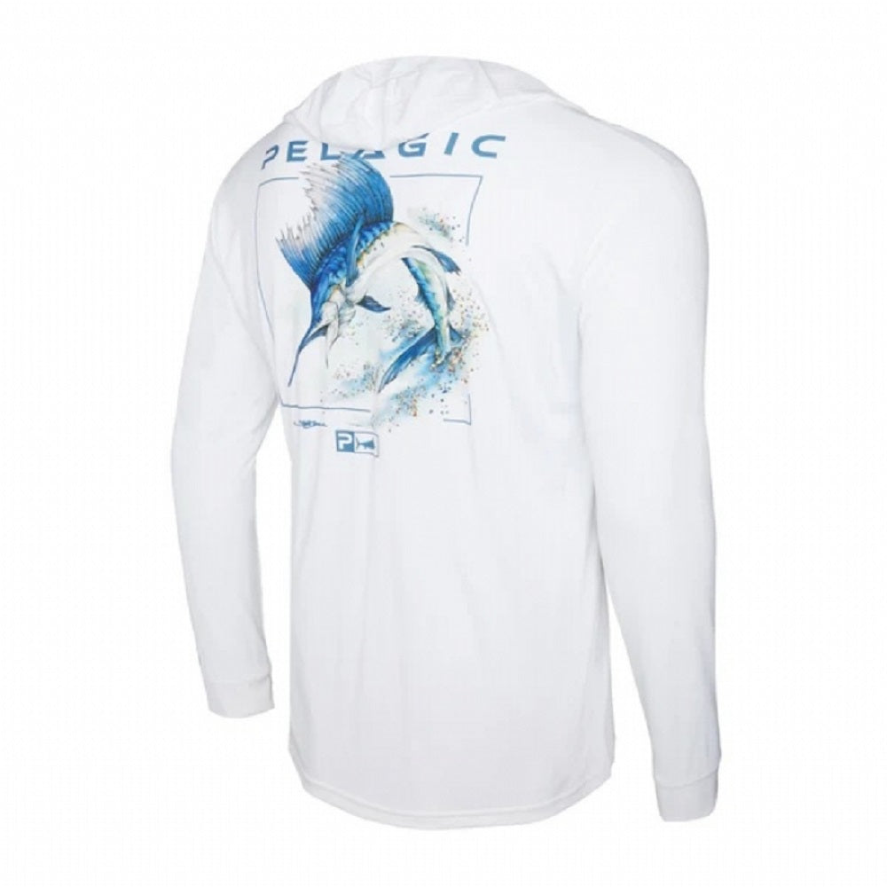 Maglia Manica Lunga Con Cappuccio Pelagic AquaTek Hooded - Goione Sailfish Tg. S