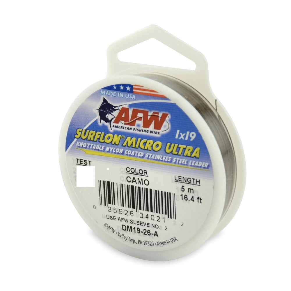 Cavetto AFW Surflon Micro Ultra 1x19 46lb  5 metri Camo