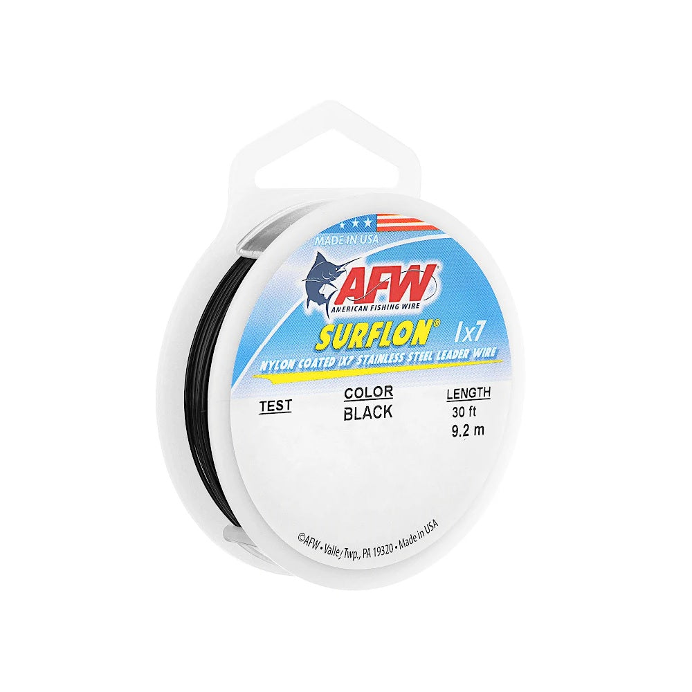 Cavetto AFW Surflon 1x7 45lb  9,2 metri Black