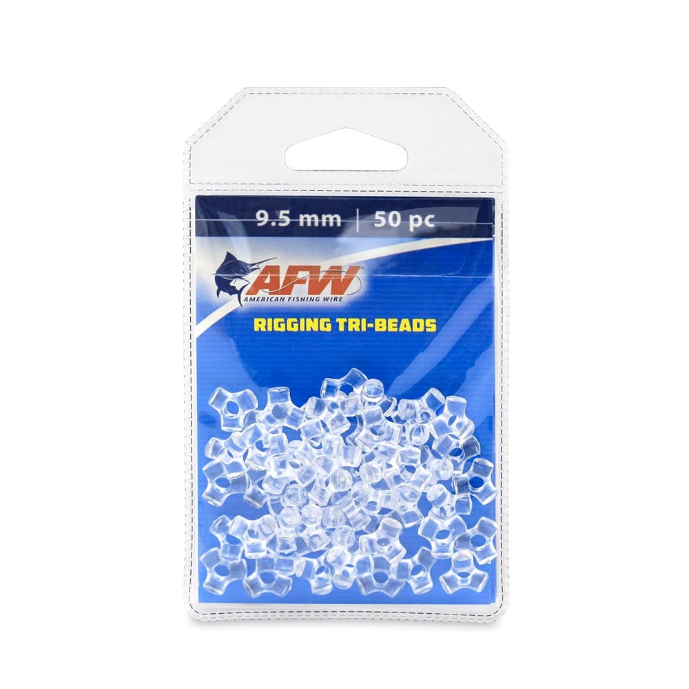 AFW Rigging Tri-Beads #Clear 9.5mm 50 Pz