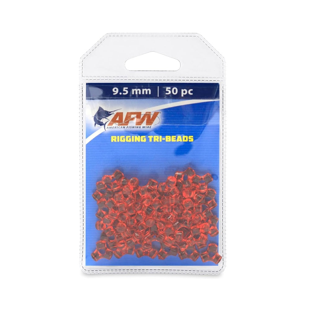 AFW Rigging Tri-Beads #Red 9.5mm 50 Pz