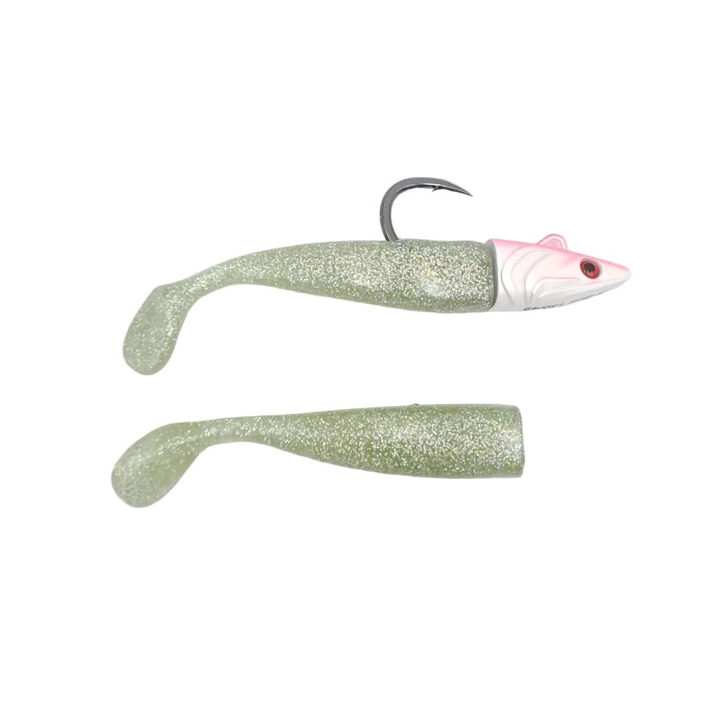 Artificiale Delta Fin Kit Tuna Bite 90mm(120mm) 45 g #Silver Glitter