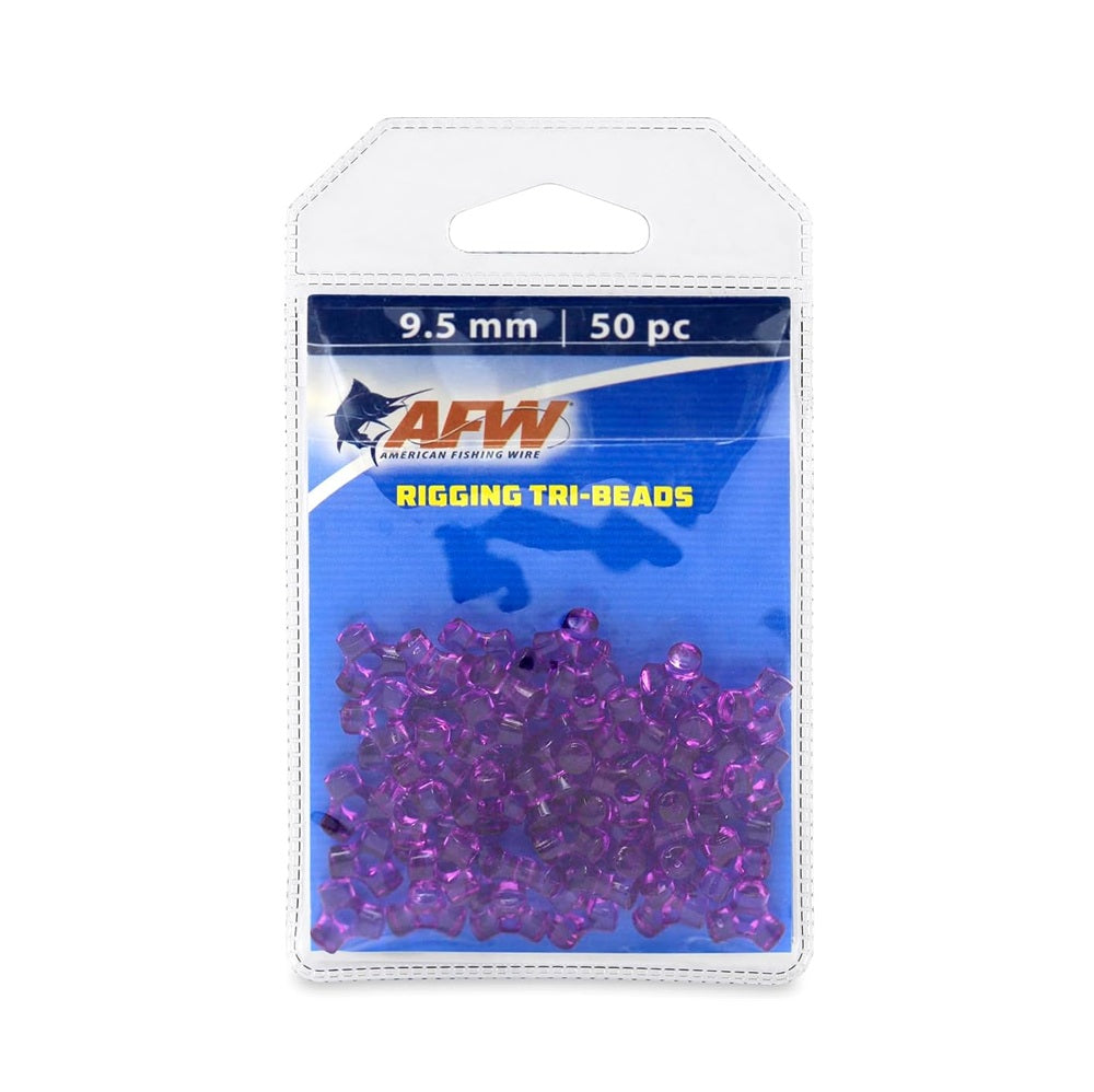 AFW Rigging Tri-Beads #Purple 9.5mm 50 Pz