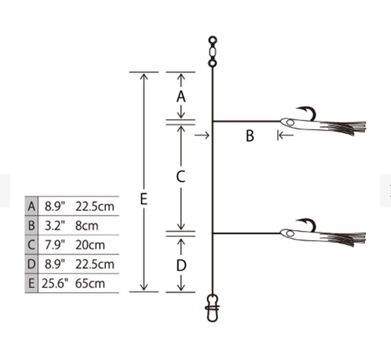 Hayabusa Jigging Sabiki Squid-Bait #M