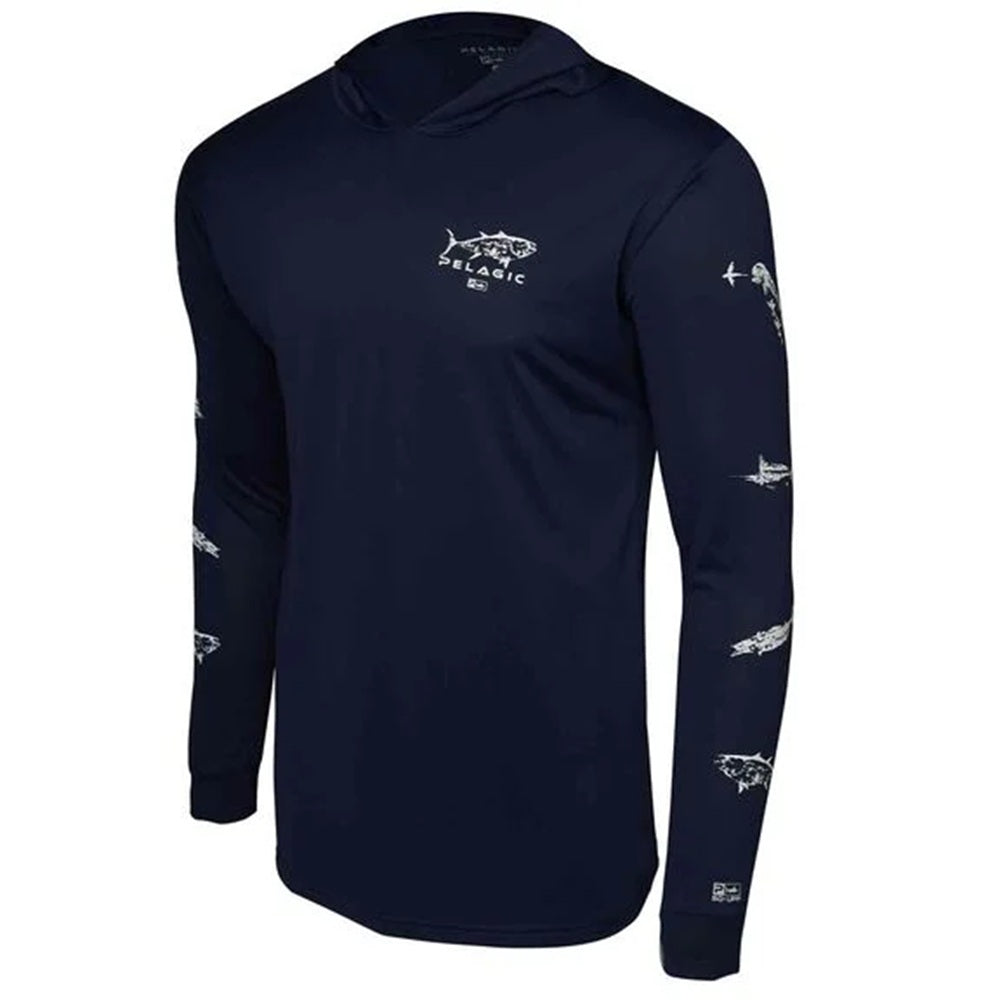 Maglia Manica Lunga con Cappuccio Pelagic AquaTek Hooded - Gyotaku Tg. XL
