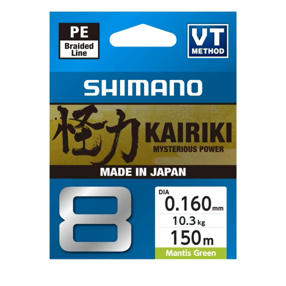 Filo Trecciato Shimano Kairiki 8 150m 0.160mm Mantis Green