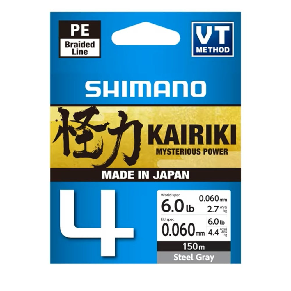 Filo Shimano Lenze Kairiki 4 150m 0.06mm 4.4kg Steel Gray