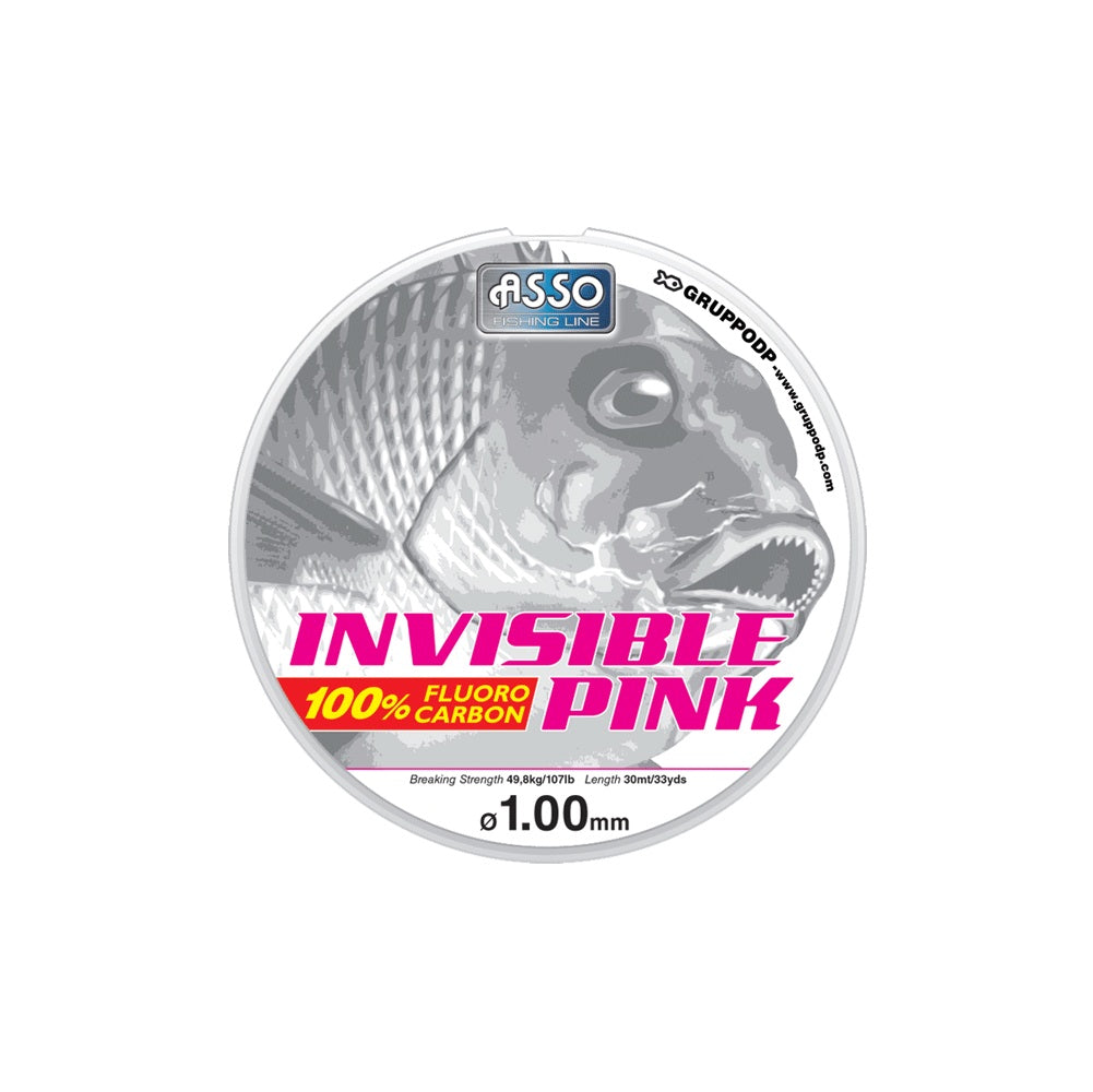 Filo Fluorocarbon Asso Invisible Pink 0.80mm 30m
