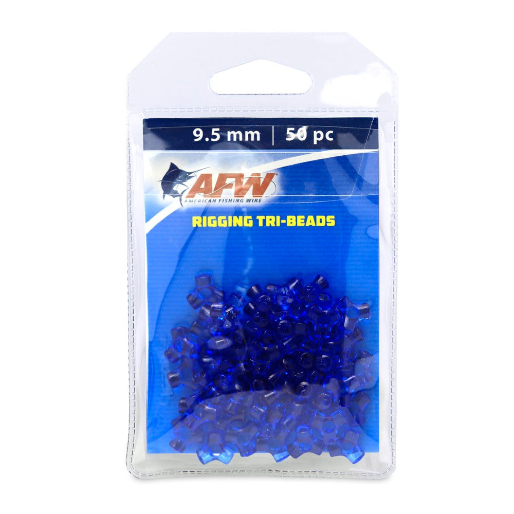 AFW Rigging Tri-Beads #Blue 9.5mm 50 Pz