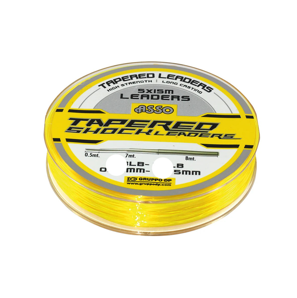 Filo Nylon Asso Shock Leader Tapered 0.23mm-57mm 5x15mt Yellow
