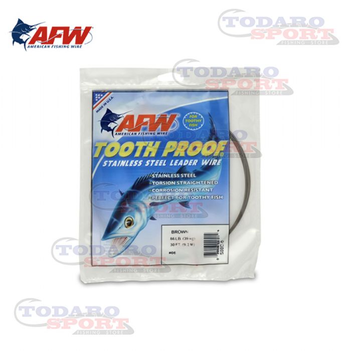 American Fishing Wire Tooth Proof ( 174 Lb 27 Lb 240 Lb 38 Lb 140 Lb 86 Lb  105 Lb 124 Lb 325 Lb 195 Lb 218 Lb 58 Lb 69 Lb )