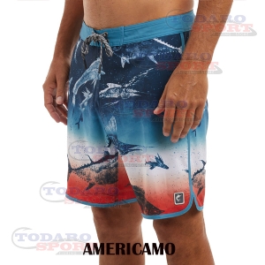 Pelagic high spot boardshorts gyotaku 