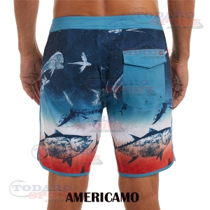 Pelagic high spot boardshorts gyotaku 