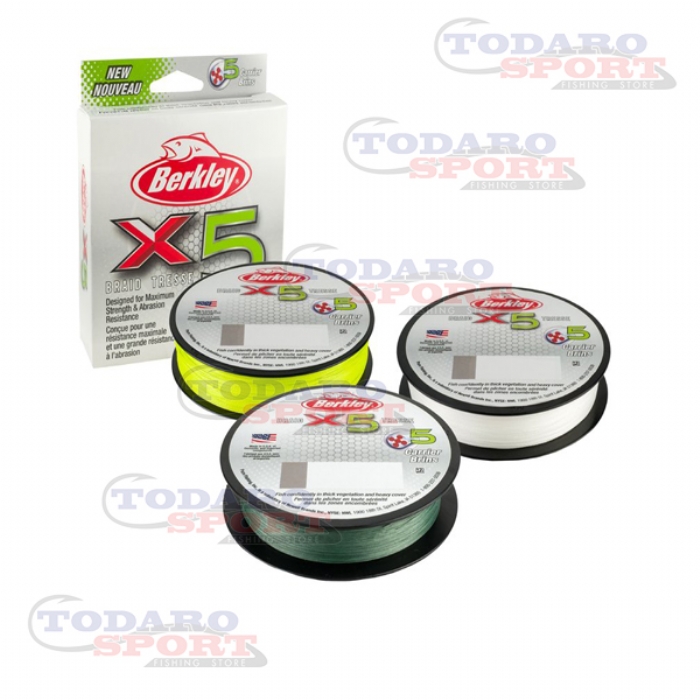 Berkley X5 Braid, Pesca, Fili Per La Pesca, Multifibra, Berkley